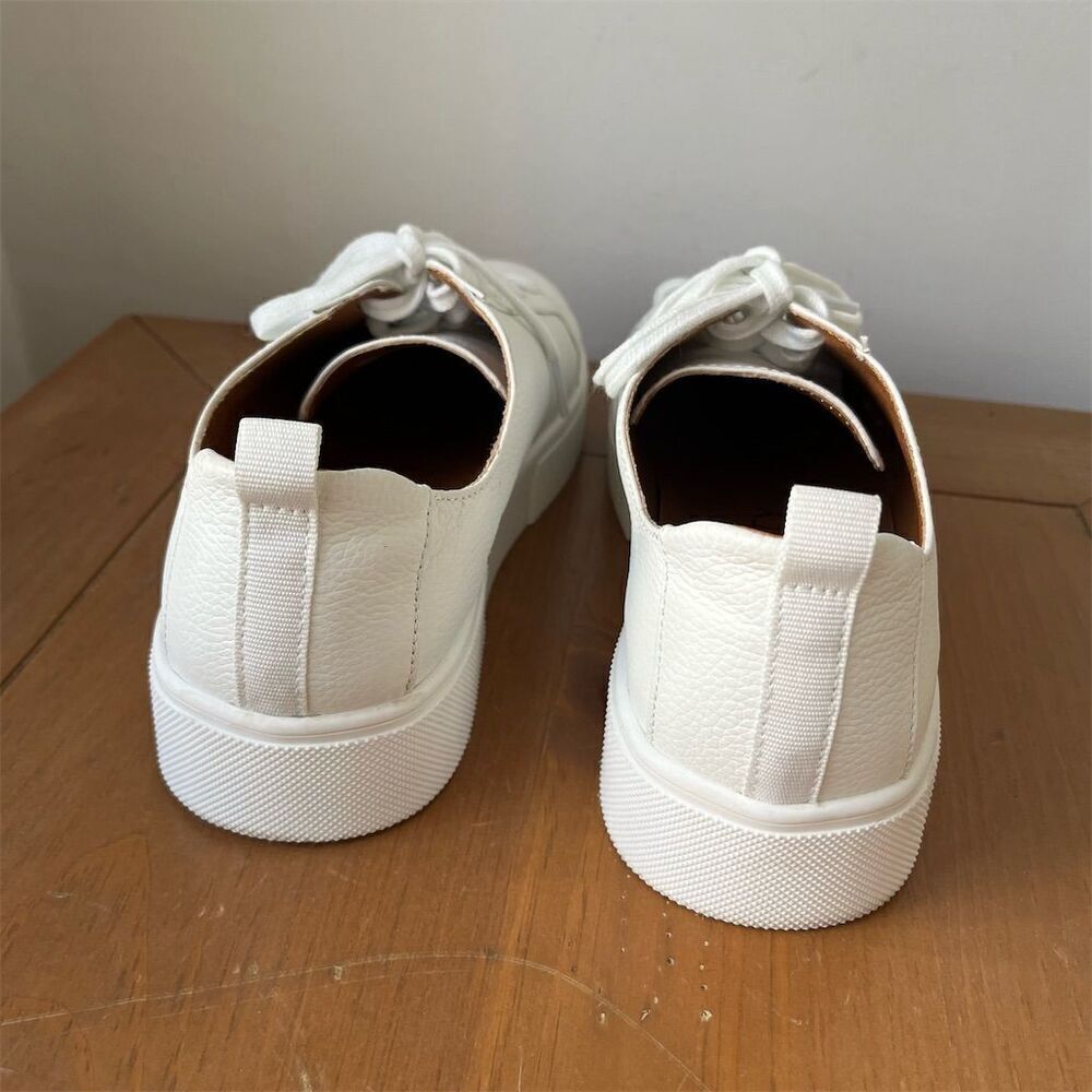 Sole Society Women's White Leather Lace-Up Low-Top Sneakers Size 9M - Picture 4 of 10